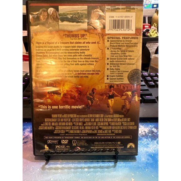 Sahara DVD 2005 PG13 Adventure McConaughey Widescreen - Picture 2 of 4